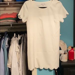 White Scalloped Dress
